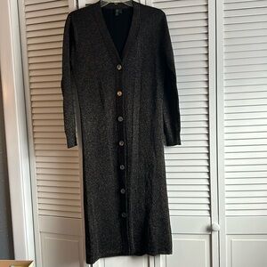 Glitter button-down sweater dress